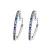 New 925 Silver Sparkle Double Hoop Heart Earrings For Women Fashion Silver Earring Jewelry Gift