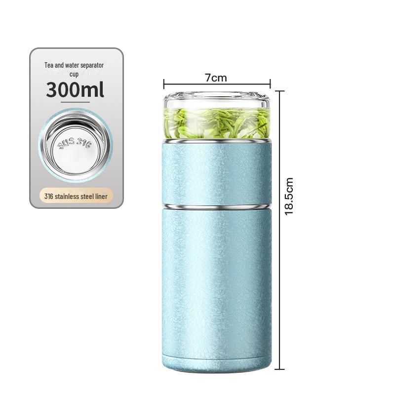 "Portable 316 Stainless Steel Tea Separator Thermos Cup - Unisex Design, Ideal for Tea Brewing and Gifting."