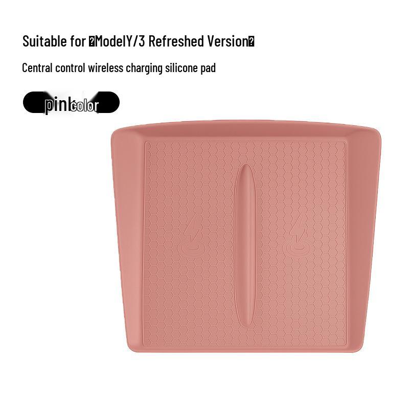 Tesla Car Center Console Silicone Coaster & Wireless Charger Cup Holder Storage Box