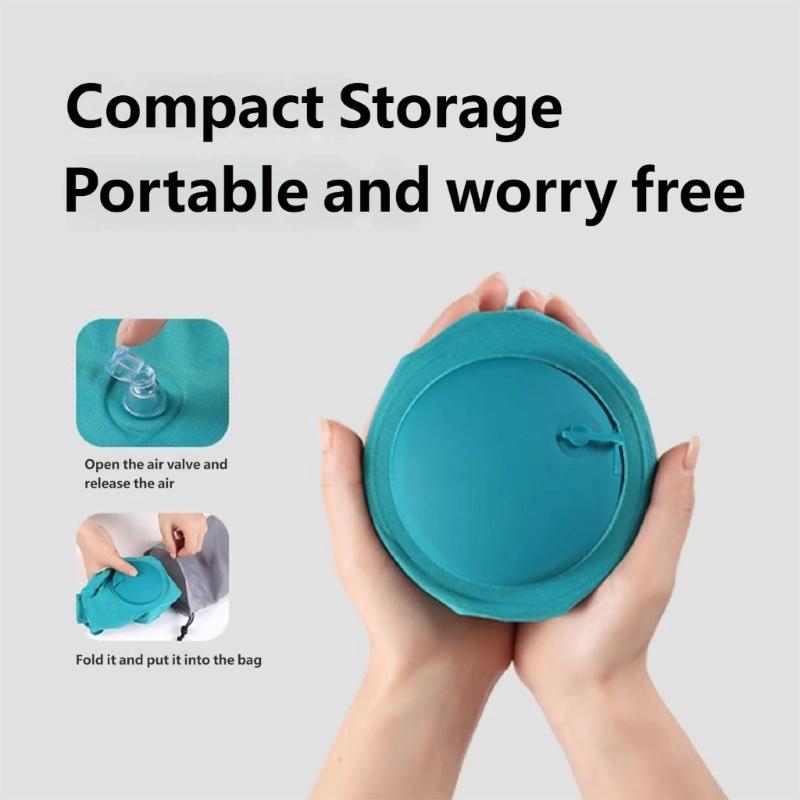 Ergonomic Travel Neck Pillow Inflatable Rapid Air Inflation Technology Foldable for Long Journey Workplace Rest