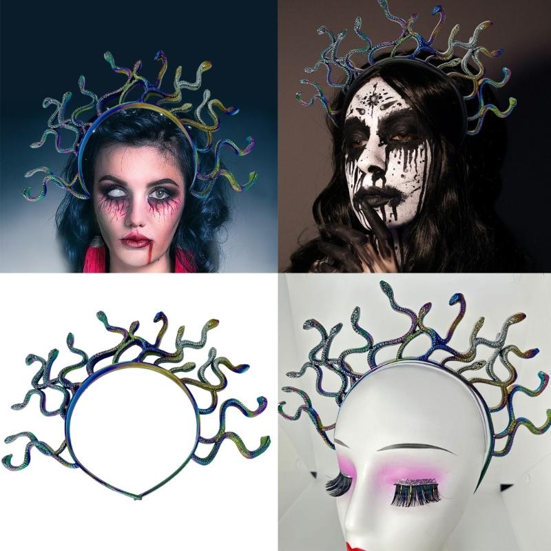 Bunte Schlangen Stirnbänder Halloween Vintage Kopfschmuck Karneval Maskeraden Party Kopfbedeckung Haarschmuck