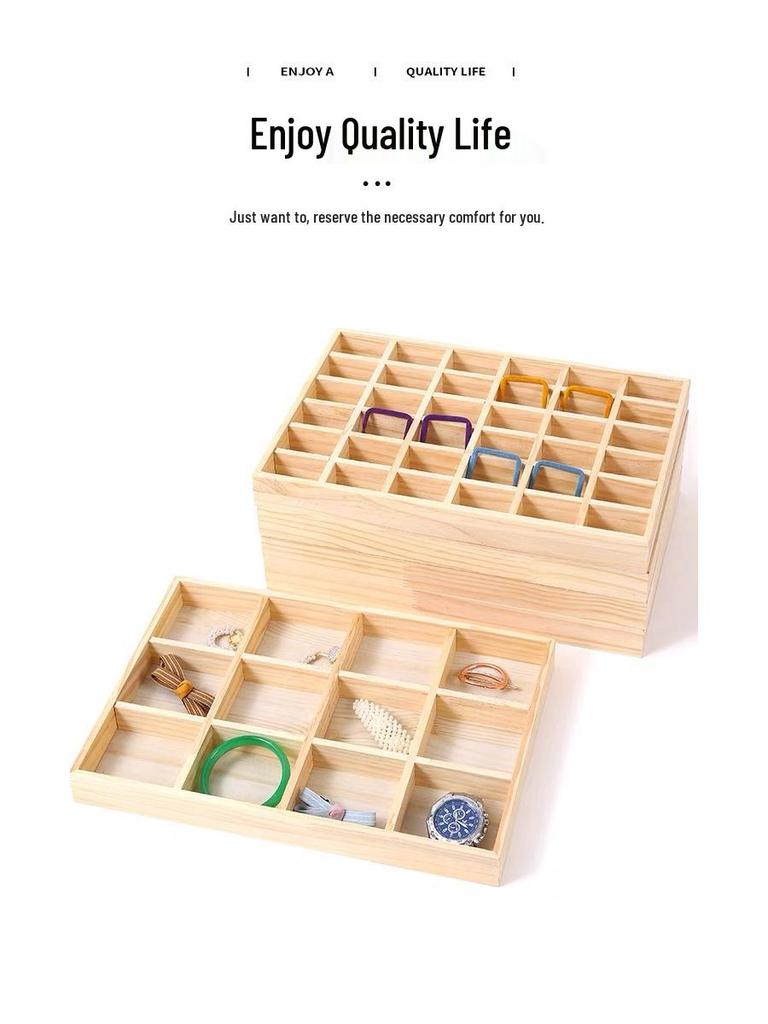 Solid Wood Jewelry Display & Storage Tray for Bracelets, Bangles, and Loose Beads.