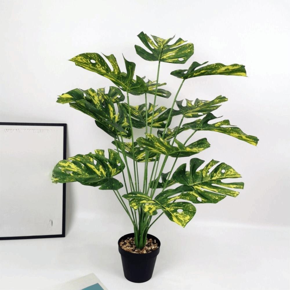 9-24 Forks Artificial Tropical Palm Branches Artificial Plants  Office Desktop Decoration