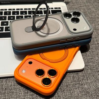 Metal Ring Holder Stand For Magsafe Charge Case for iPhone Air 17 16 15 Plus 13 12 11 Pro Max Matte Clear Shockproof Bumper Capa