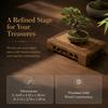 1PC Carved Design Wood Carved Pedestal Antique Finish Oriental Display Base  Home Decoration