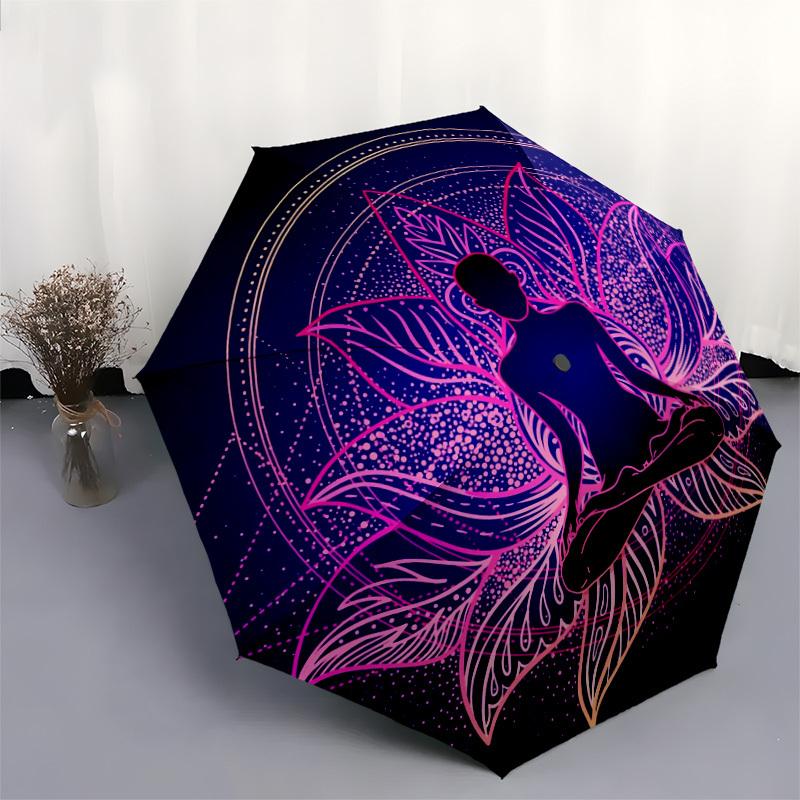 1pc Lotus Meditation Harmony Umbrella with Plastic Handle,Suitable for All Seasons Home Travel Outdoor UmbrellaDD547