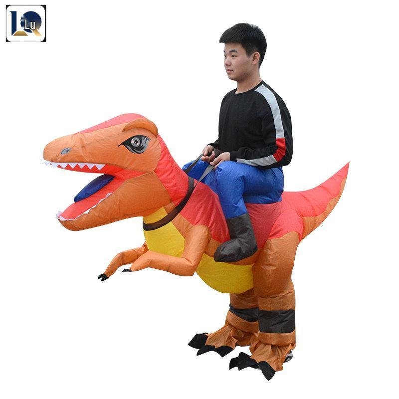 Inflatable Orange T-Rex Costume for Party & Cosplay