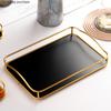 Taca do przechowywania z kutego żelaza, prostokątny talerz dekoracyjny, taca na sztućce, przechowywanie artykułów spożywczych, talerz na herbatę, biurko, organizer na kosmetyki