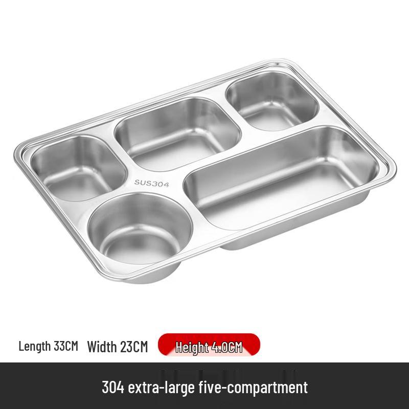 304 Stainless Steel Divided Meal Tray