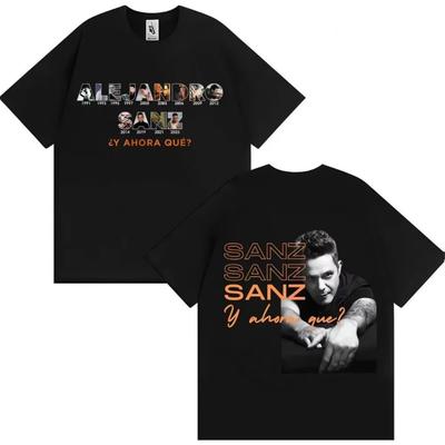 2026 Singer Alejandro Sanz Popmuziek T-shirt Mode Casual T-shirt met Korte Mouwen Hete Verkoop Unisex Streetwear voor Tieners