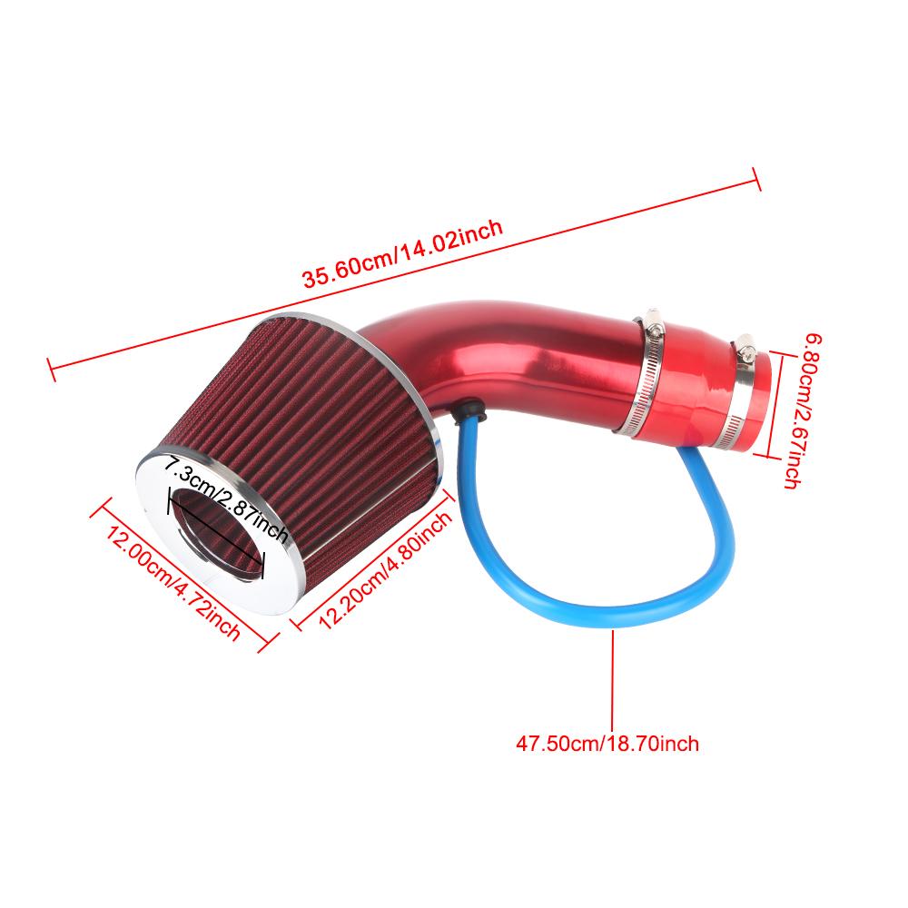 Aluminium Autozubehör Turbo Induktionsrohr Schlauch Kit Universal Mit Luftfilter 76mm/3Zoll Auto Kaltluftansaugsystem