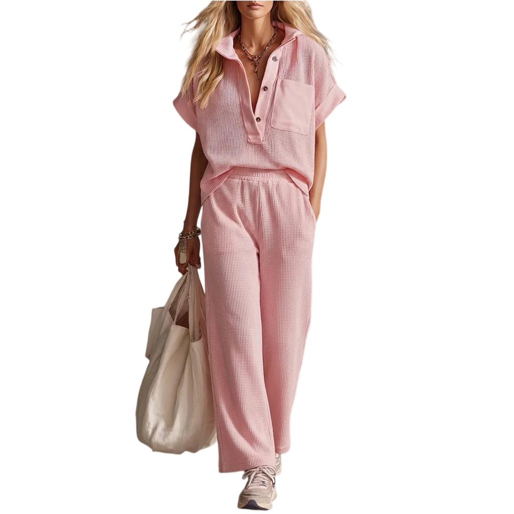Short Sleeved Fashionable Casual Pants Two-piece Set