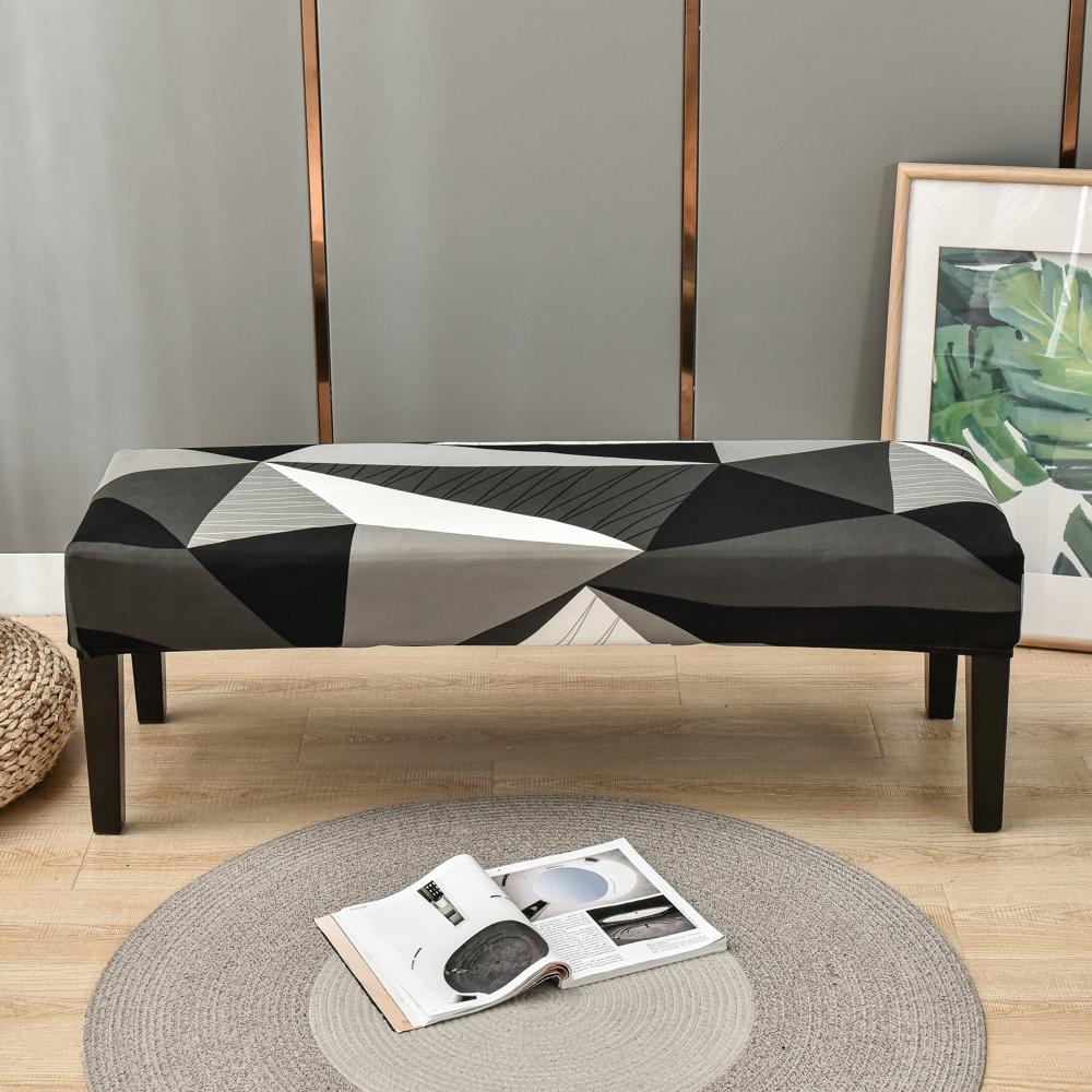 Dining Bench Cover Stretch Upholstered Bench Slipcover Printed Bench Seat Protector Rectangle Bench Covers for Dining Room Bedroom Living Room Kitchen