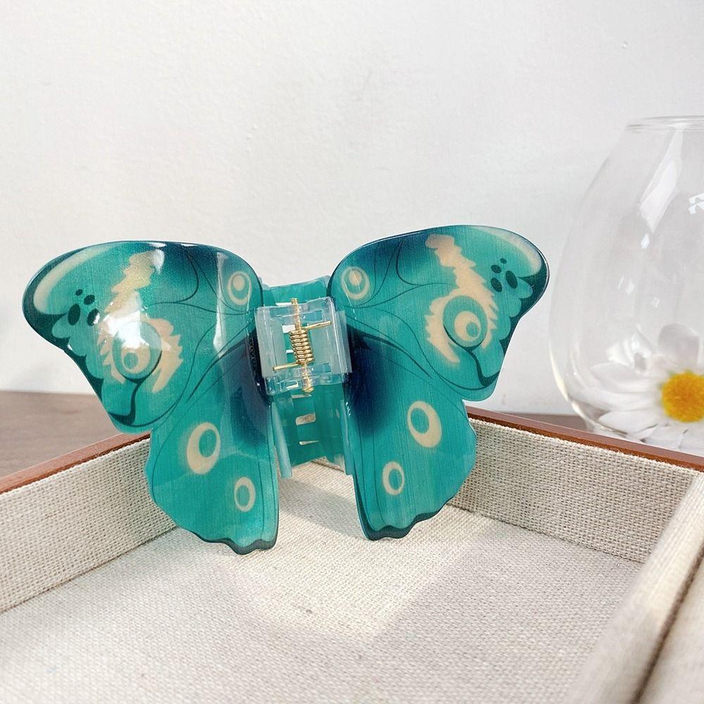 Elf Butterfly Hair Claw Printing Large Shark Clip Creative Butterfly Hair Clip  Girl