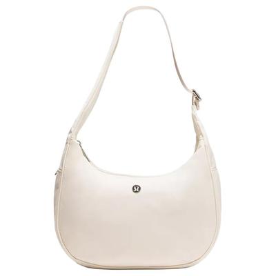 City Essentials 4L Brand Logo Solid Color Minimalist Nylon Shoulder Bag Mini Women Shoulder Bag Ivory LW9FRTS-033454