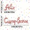 1 feliz cumpleanos Spanish Happy Birthday set Silver Gradient Color Royal Blue rose Gold Rose red suitable for birthday decorations and background