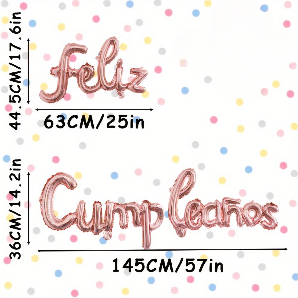 1 feliz cumpleanos Spanish Happy Birthday set Silver Gradient Color Royal Blue rose Gold Rose red suitable for birthday decorations and background