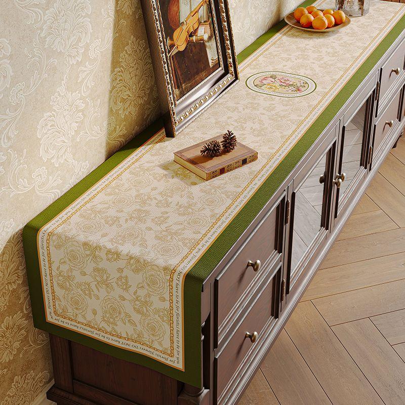 

Утолщенный хлопок и лен Водонепроницаемый Американский стиль кантри Тумба под ТВ Бегунок на стол Банкетка Чехол для обувницы Ткань для дома Классическое тканевое украшение Secret Spirit Rose Garden 30*160cm (Splash Water)