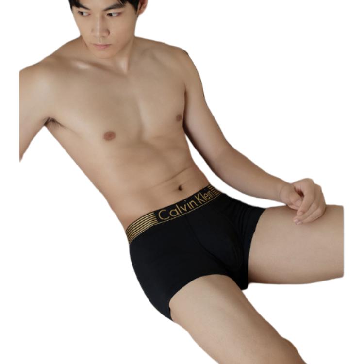 Calvin Klein Striped Jacquard Waistband Smooth Boxer Shorts Men underwear Black NB1021O001