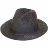 100% Natürliche Raffia-Sonnenhüte Große Größe 63cm Strohhut für Damen Herren Breiter Rand Sommer-Jazzhut UPF50+ Reise-Panama-Strandhut