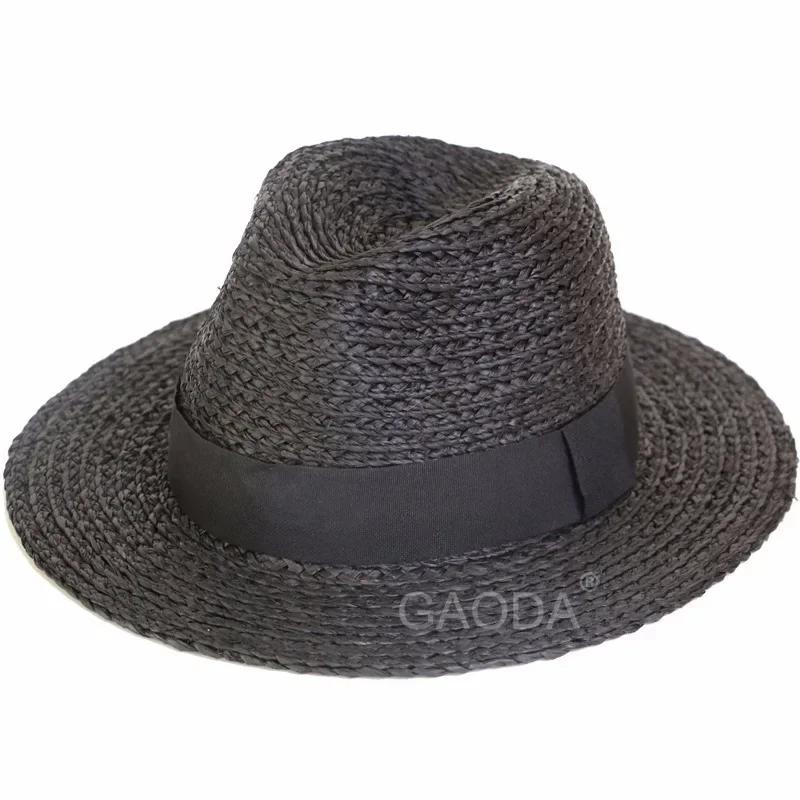 100% Natuurlijke Raffia Zonnehoeden Grote Maat 63cm Strooien Hoed Voor Mannen Vrouwen Brede Rand Zomer Jazz Hoed Upf50+ Reizen Panama Strandhoed 61cm
