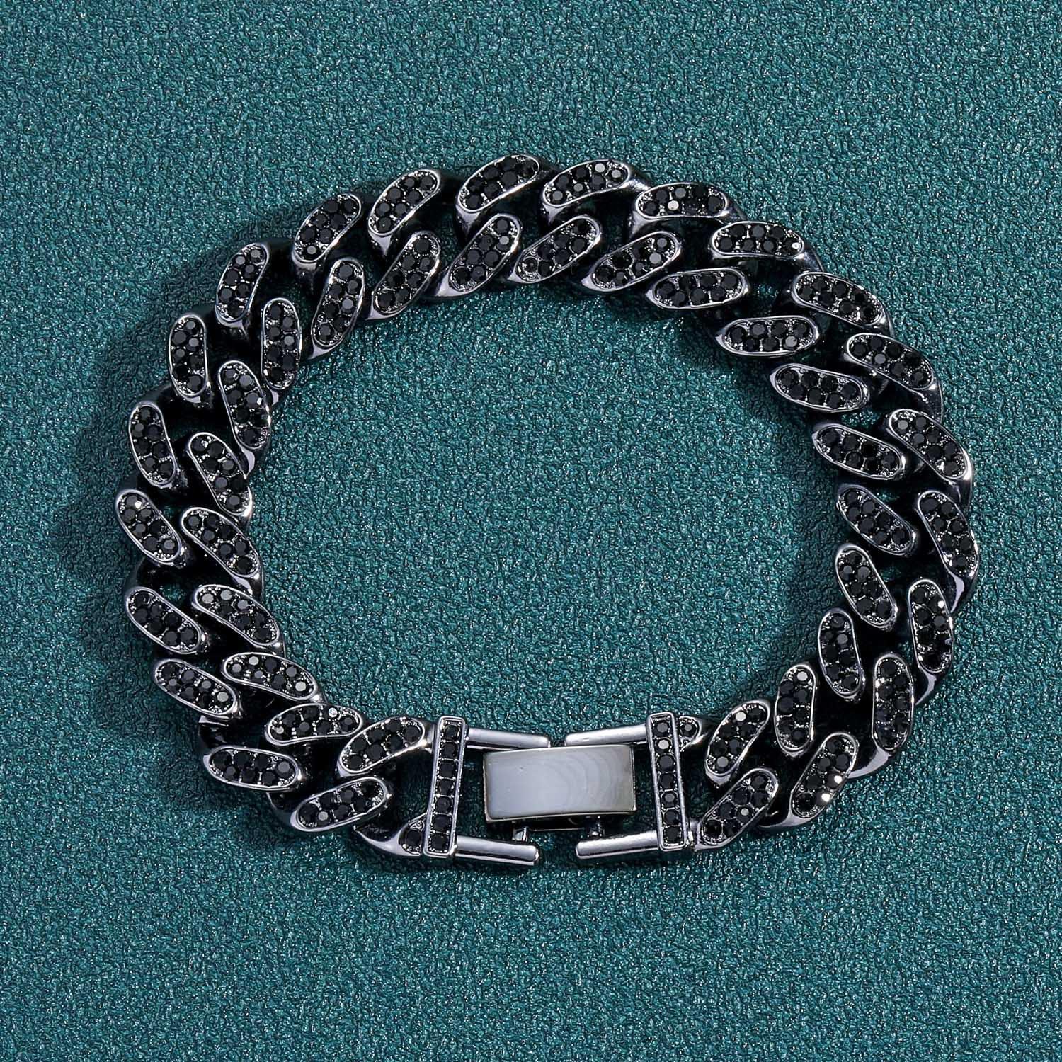 

Браслет 16 мм бриллиантовый хип-хоп браслет мужской трендовый браслет панк браслет 7 inch