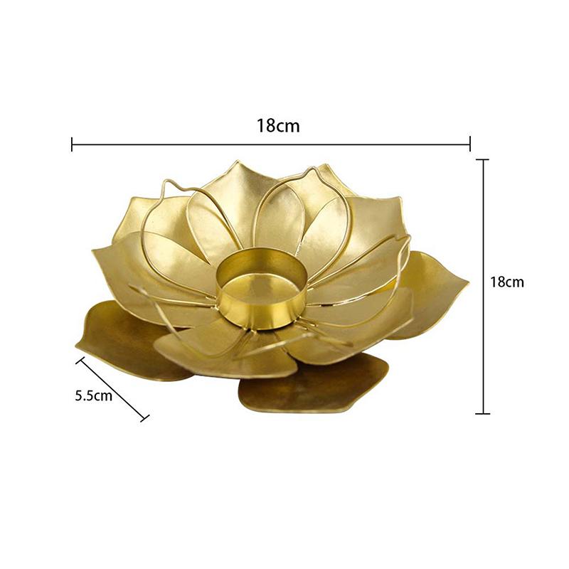 Klassischer Rostfreier Lotusblumen Teelichthalter Exquisiter Stabiler Goldener Kerzenständer Einzigartiger Schreibtisch-Kerzenhalter Festliche Dekoration