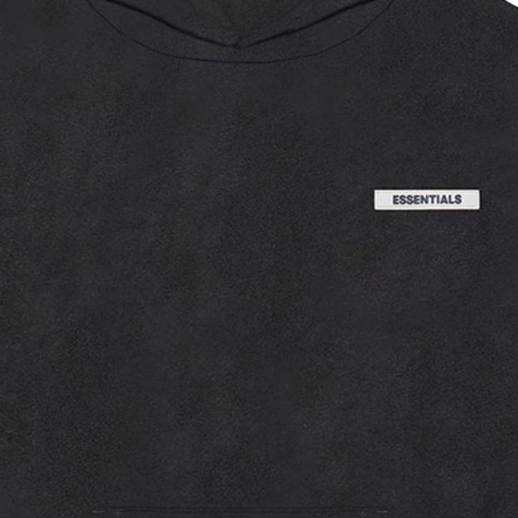 Fear of God Essentials Polar Fleece Hoodie Unisex Tops Dark-Slate Black FOG-FW20-338
