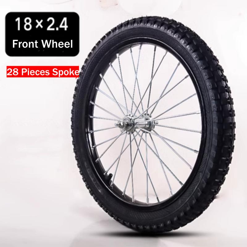 16/18/20 Inch Fietswiel Zwart Verdikt Stalen Wiel Voor/Achter 2.125/2.4/2.5 Kinderfiets Wielset Met Antislipband Aangepast