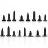 Black KA Mixed Self-Tapping Screw Set: Cross Countersunk, Flat, Round, and Pan Head