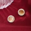 S Silver Needle Opal Diamond Pearl Stud Earrings Colored Round Earrings Earrings