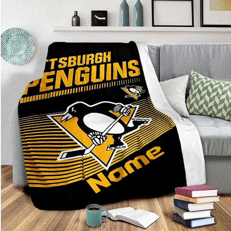 Hockey Penguins Customize Your Name Blanket Warm Comfortable And Soft Blankets Are Suitable For Home Lunch Break Blanket Office Sofa Sofa Gift To