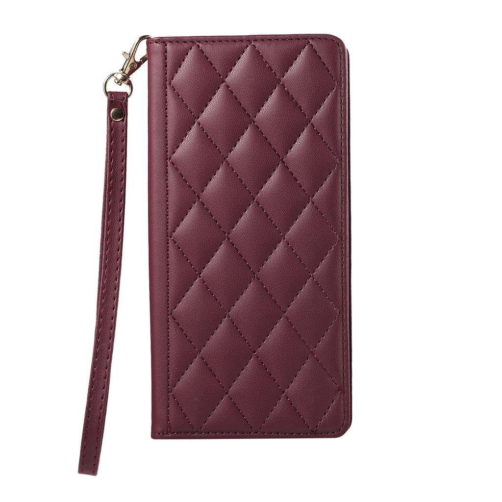 Anwendbar für Sharp Wish4 Lederhülle, Google 9Pro Rauten kleiner duftender Wind starke magnetische Klappkartenbrieftasche Schutzhülle