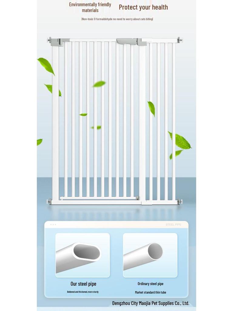 Cat Door Barrier: Auto-Close Pet Gate for Indoor, Balcony, or Stairway - No Drilling Needed