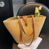 New Casual Small Fresh Woven Armpit Beach Bag Commuting Large Capacity Commuting Vegetable Basket Tote Bag Women