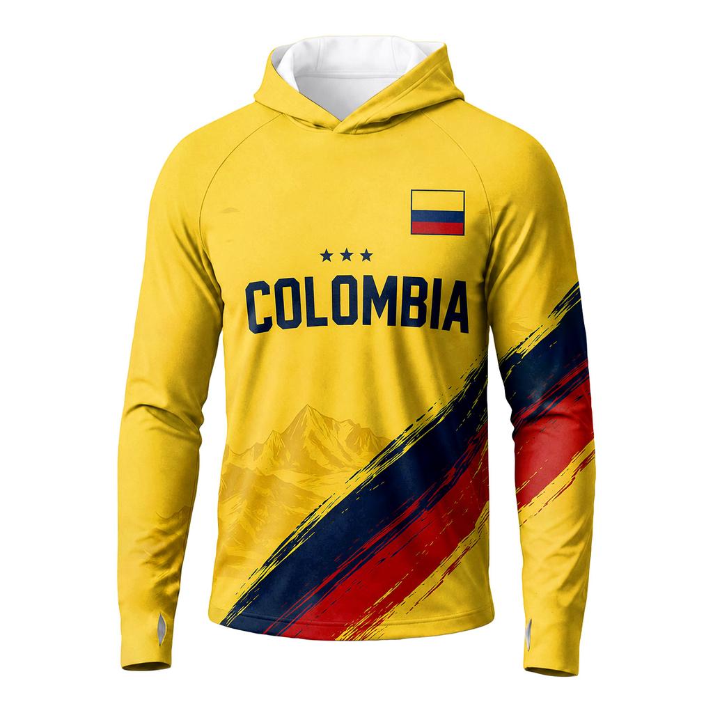 Men's Long Sleeve Soccer Print Quick Dry T-Shirt with Sun for Summer