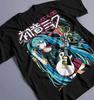 Hatsune Miku Vocaloid Rock Guitar Graphic T‑Shirt Anime Girl Music Band Crew Neck Short Sleeve Unisex Casual Streetwear Tee Top for Fans Daily Wear