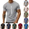 Men's Holiday Print Round Neck Short Sleeve Top Casual Sports Top