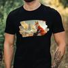 Men's T-Shirt Fox In Anime Style Motif Cotton Size XS To 5XL