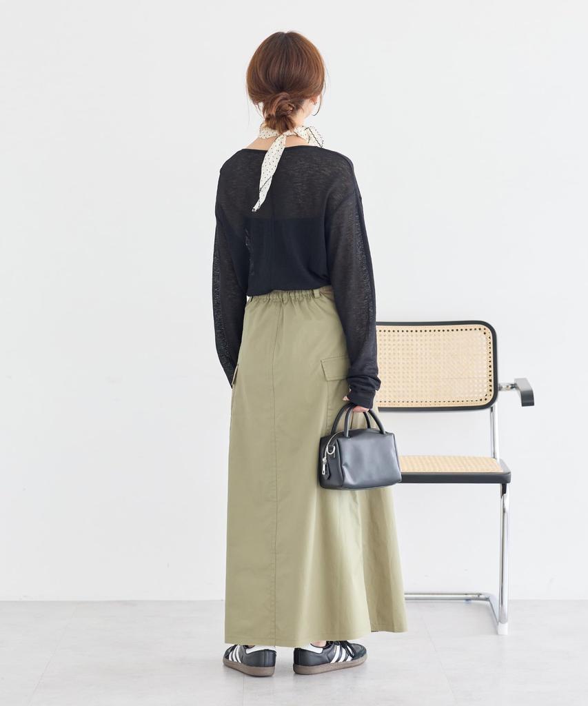 Remake Size F Military-style Skirt, Khaki,