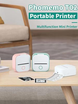 Mini-klistremerkeskriver Phomemo T02 termisk bærbar, blekkløs lommetelefonskriver kompatibel med Android iOS Øyeblikkelig print moro