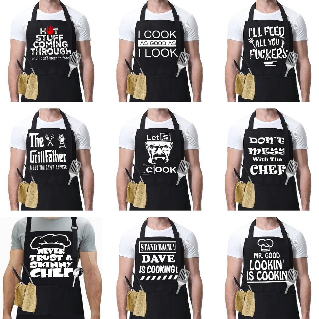 Aprons Pockets Cooking Home Kitchen Adjustable Grilling Cooking Chef Barbecue