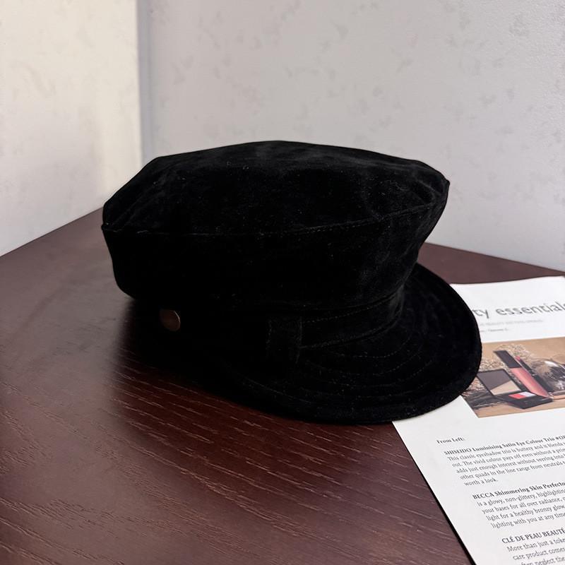 Withsuede Beret Vintage Fabric And Solid Color For Art And Fashion Lovers