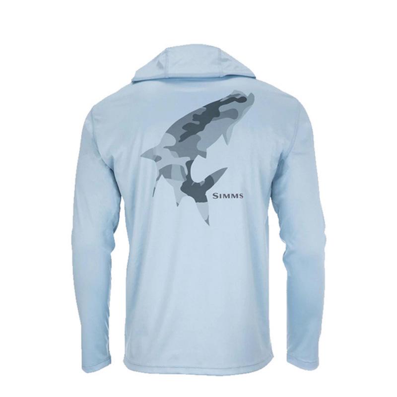 

Чоловіча літня сонцезахисна рибальська сорочка SIMMS з довгим рукавом, капюшоном та ефектом льодяної шовку L