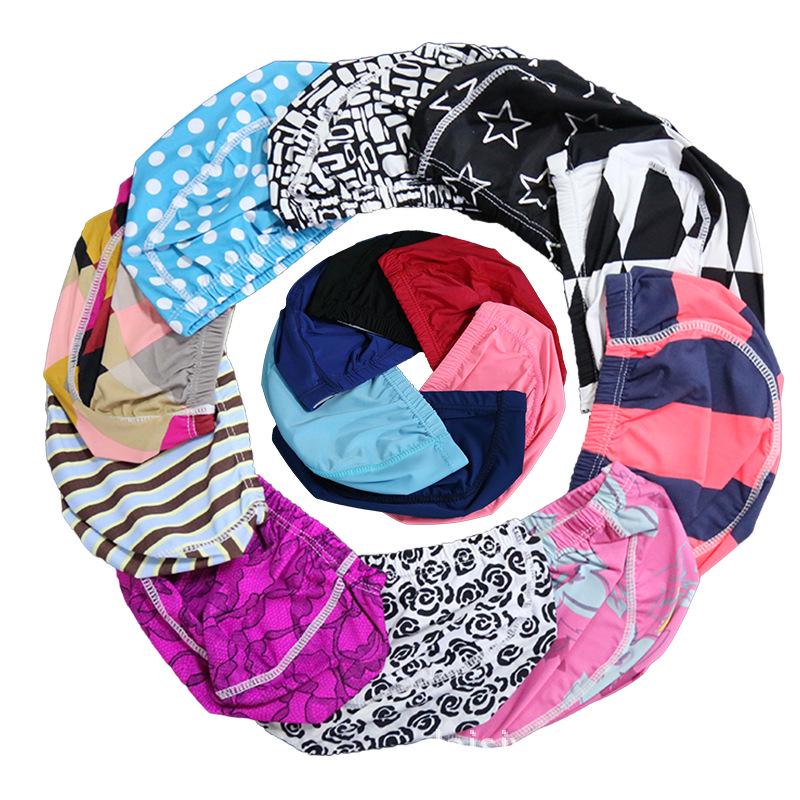 Adult Unisex Floral Solid Cloth Swim Cap with Three-Needle Five-Thread Design