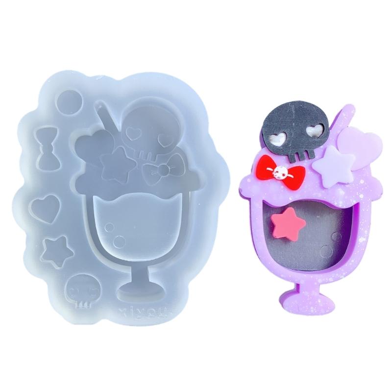 

Resin Shaker Mold Quicksand Silicone Mold Casting Epoxy Mold Ice Cream Shaped Silicone Quicksand Moulds for DIY Keychain 1