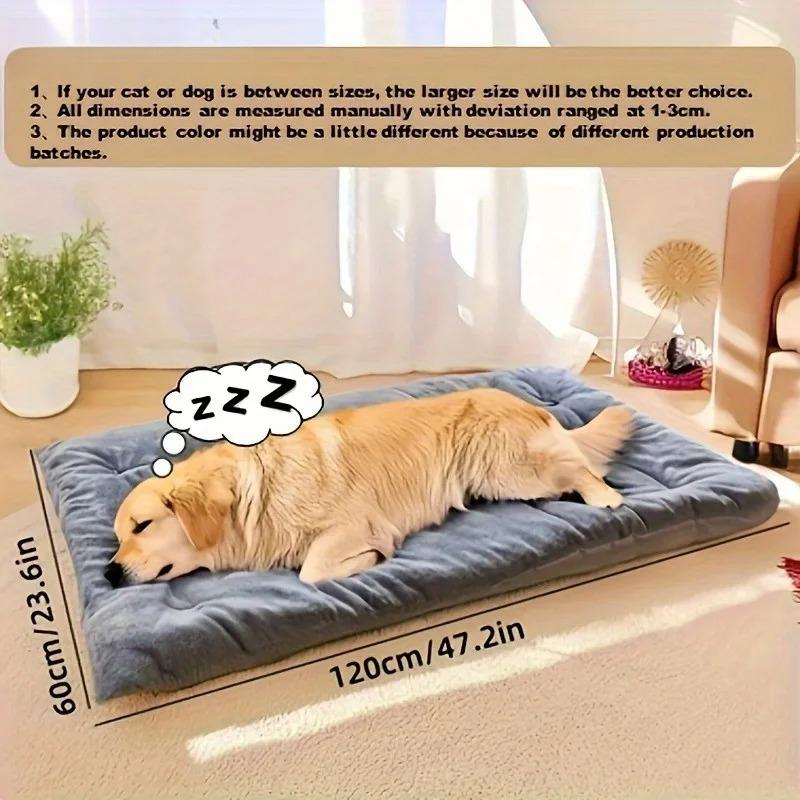 Large Plush Dog Bed Sofa Thickened Super Soft Polyester Pet Mat Dog Crate Mat For Small Medium Large Dog
