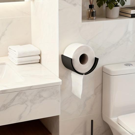 Wall Mounted Toilet Paper Dispenser 3D Printed Toilet Roll Holder No Drilling Paper Towel Holder for Bathroom Kitchen Rolls