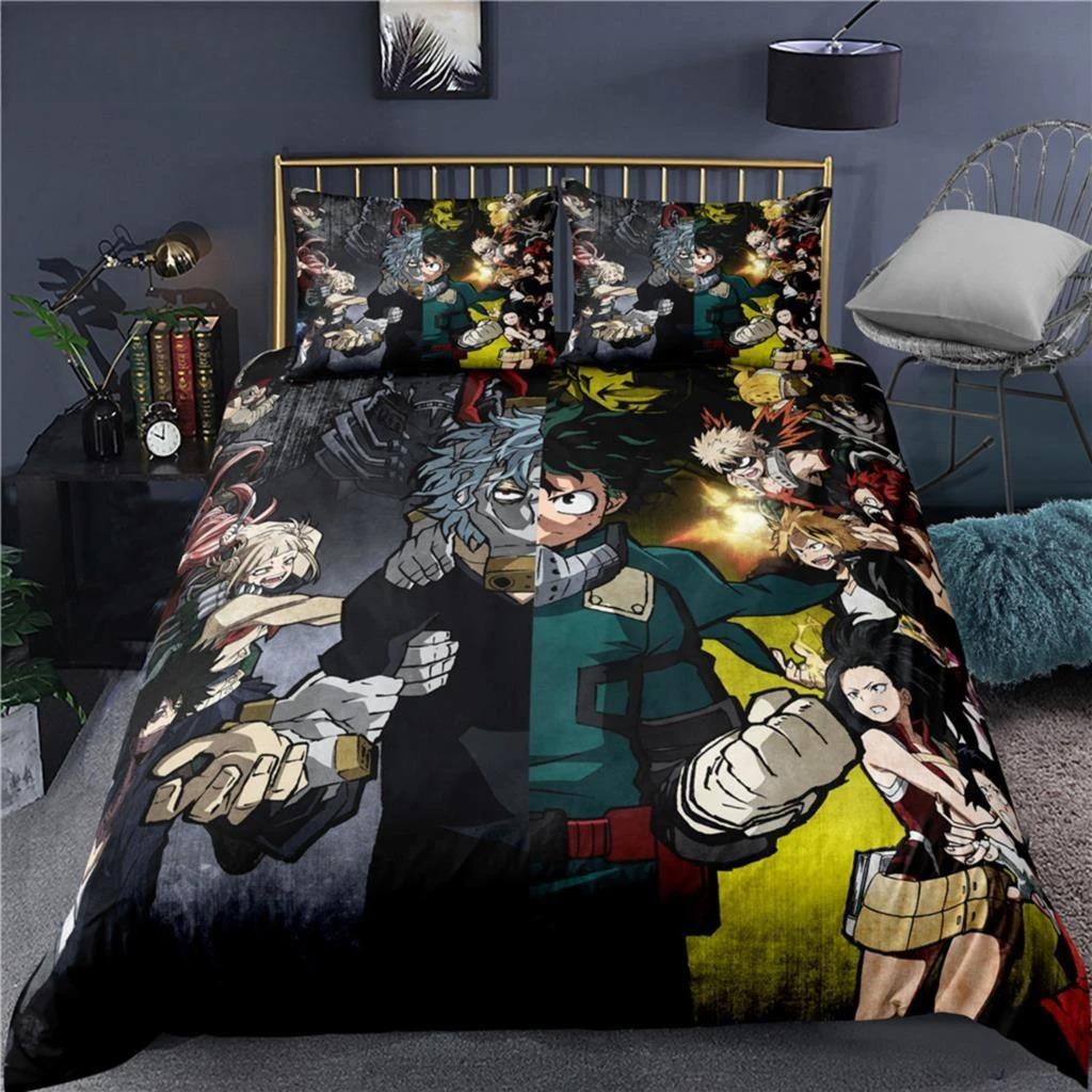 Hot My Hero Academia 3D Printed Bedding Set Duvet Covers Pillowcases Comforter Bedding Set Bedclothes Duvet Cover 200x200 135x200cm