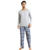 Men's Long-Sleeve Pajama Set - Casual Wearable Two-Piece for Autumn/Winter